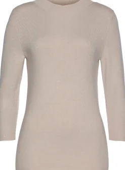 Strandmode|Pullover|LASCANA 3/4 Arm-Pullover beige-meliert