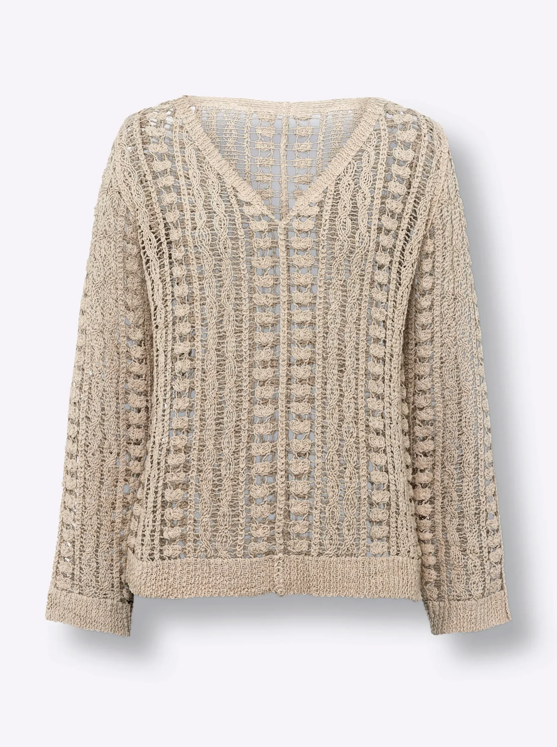 Pullover|heine Ajourpullover aus reiner Baumwolle beige