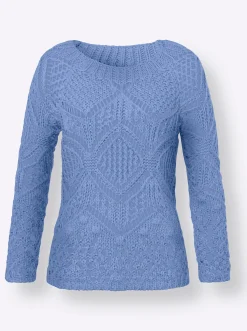 Pullover|heine Ajourpullover mit Raglan-Ärmeln eisblau