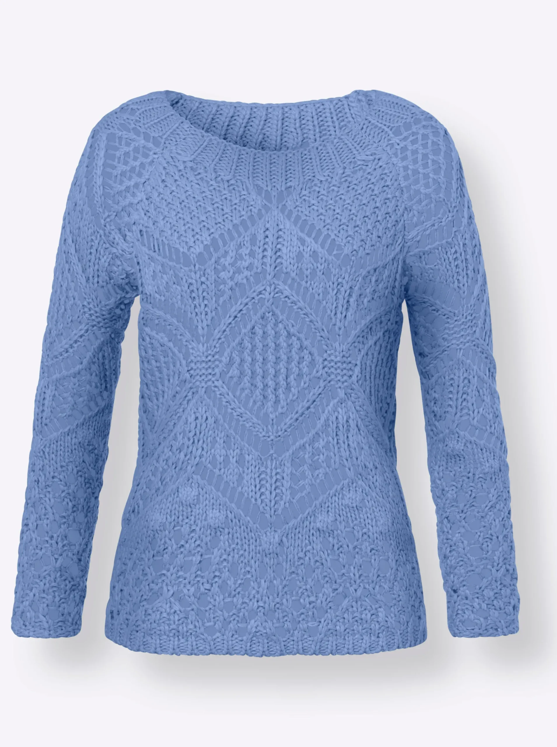 Pullover|heine Ajourpullover mit Raglan-Ärmeln eisblau