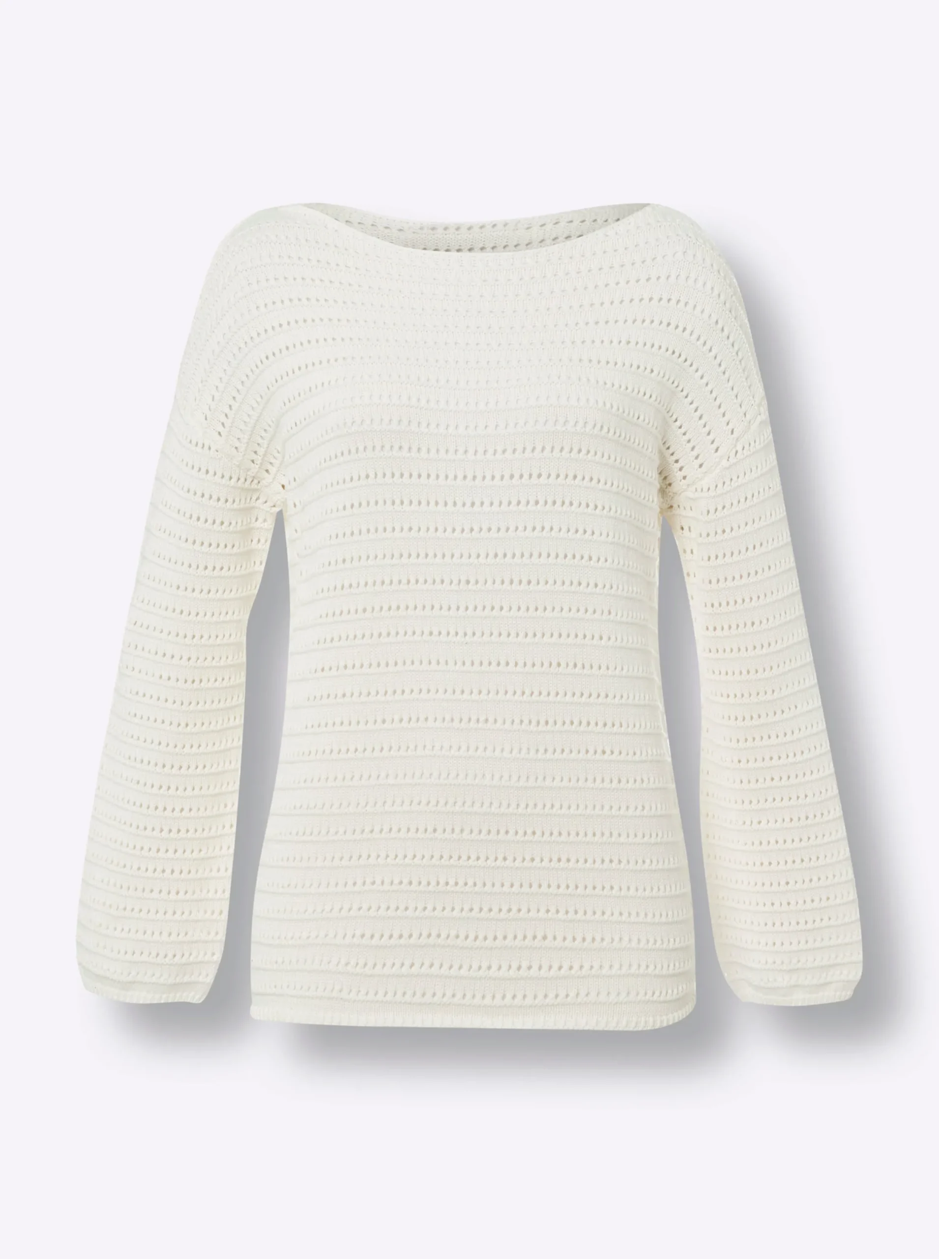 Pullover|heine Ajourpullover mit U-Boot-Ausschnitt ecru