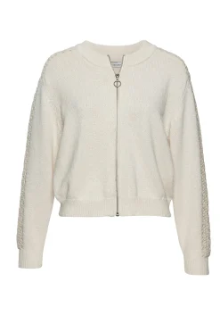 Strickjacken|Vivance Ajourstrickjacke creme