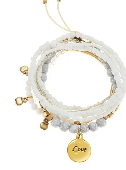 Schmuck|LASCANA Armketten Set weiß-goldfarben