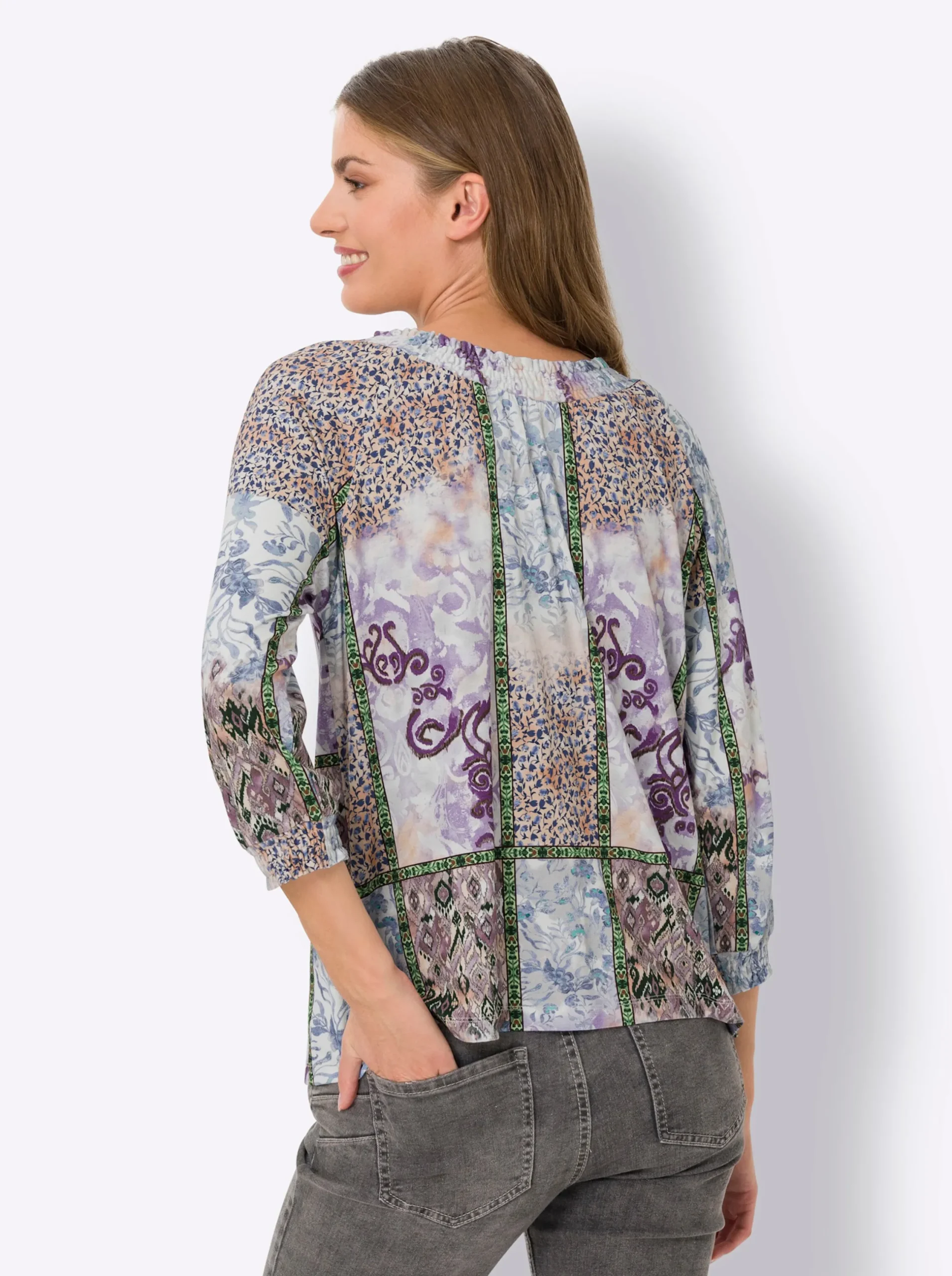 Shirts|heine 3/4-Arm-Shirt lavendel-mint-bedruckt