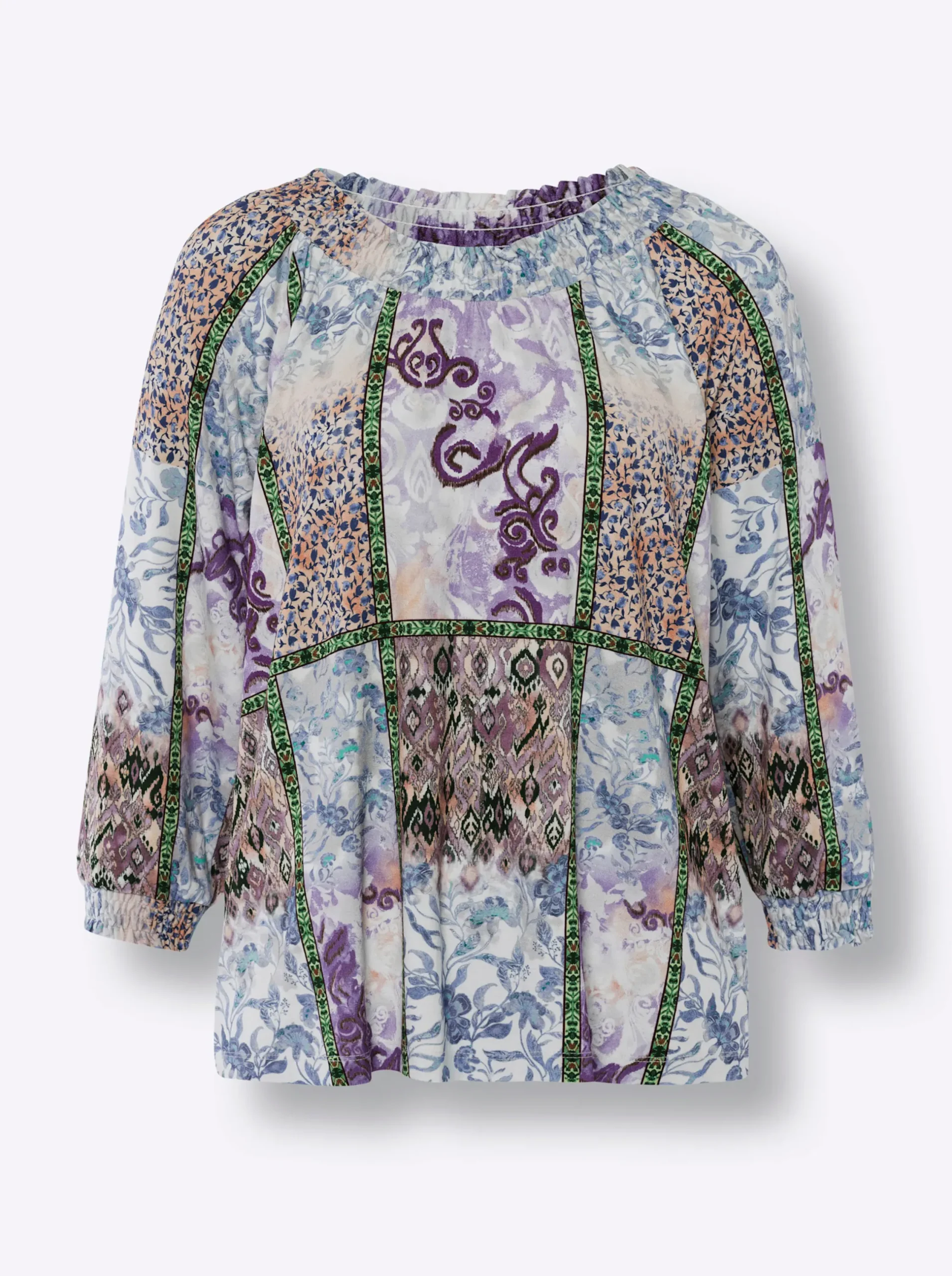Shirts|heine 3/4-Arm-Shirt lavendel-mint-bedruckt