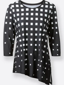 Shirts| 3/4-Arm-Shirt schwarz-weiß-bedruckt