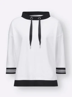 Shirts| 3/4-Arm-Shirt ecru-schwarz