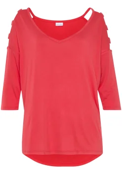 Strandmode|Shirts|LASCANA 3/4-Arm-Shirt korallrot