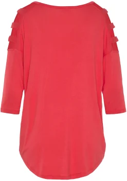 Strandmode|Shirts|LASCANA 3/4-Arm-Shirt korallrot