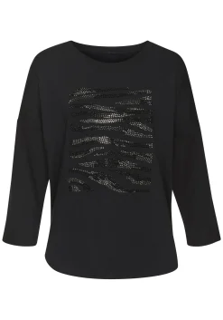 Strandmode|LASCANA 3/4-Arm-Shirt schwarz,silber