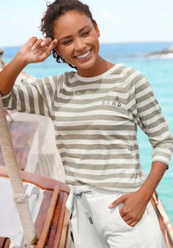 Shirts|Elbsand 3/4-Arm-Shirt creme-taupegestreift