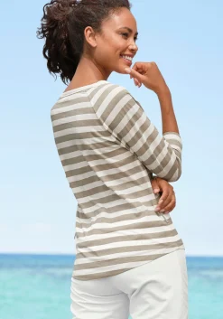 Shirts|Elbsand 3/4-Arm-Shirt creme-taupegestreift