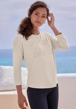 Strandmode|LASCANA 3/4-Arm-Shirt beigemeliert
