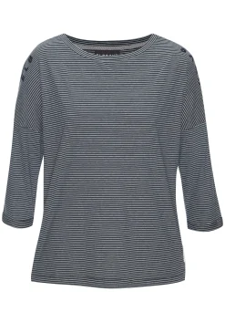 Strandmode|Shirts|Elbsand 3/4-Arm-Shirt marine-weiß