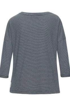 Strandmode|Shirts|Elbsand 3/4-Arm-Shirt marine-weiß