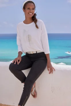 Shirts|LASCANA 3/4-Arm-Shirt weiß,beige,silber