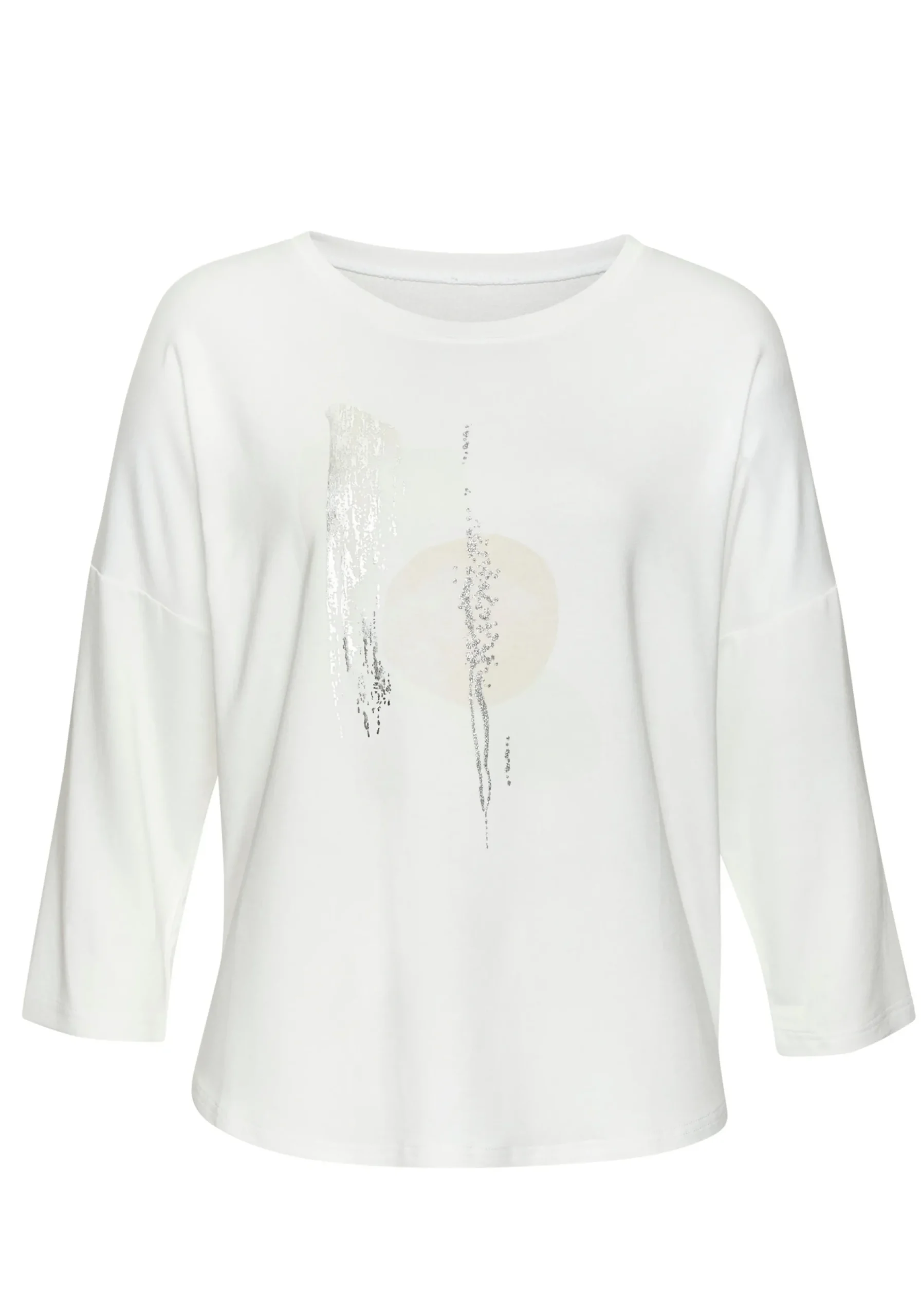 Shirts|LASCANA 3/4-Arm-Shirt weiß,beige,silber