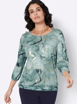 Shirts| 3/4-Arm-Shirt kalkmint-bedruckt