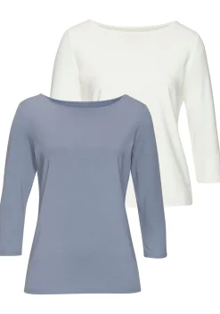 Strandmode|LASCANA 3/4-Arm-Shirt hellblau,creme