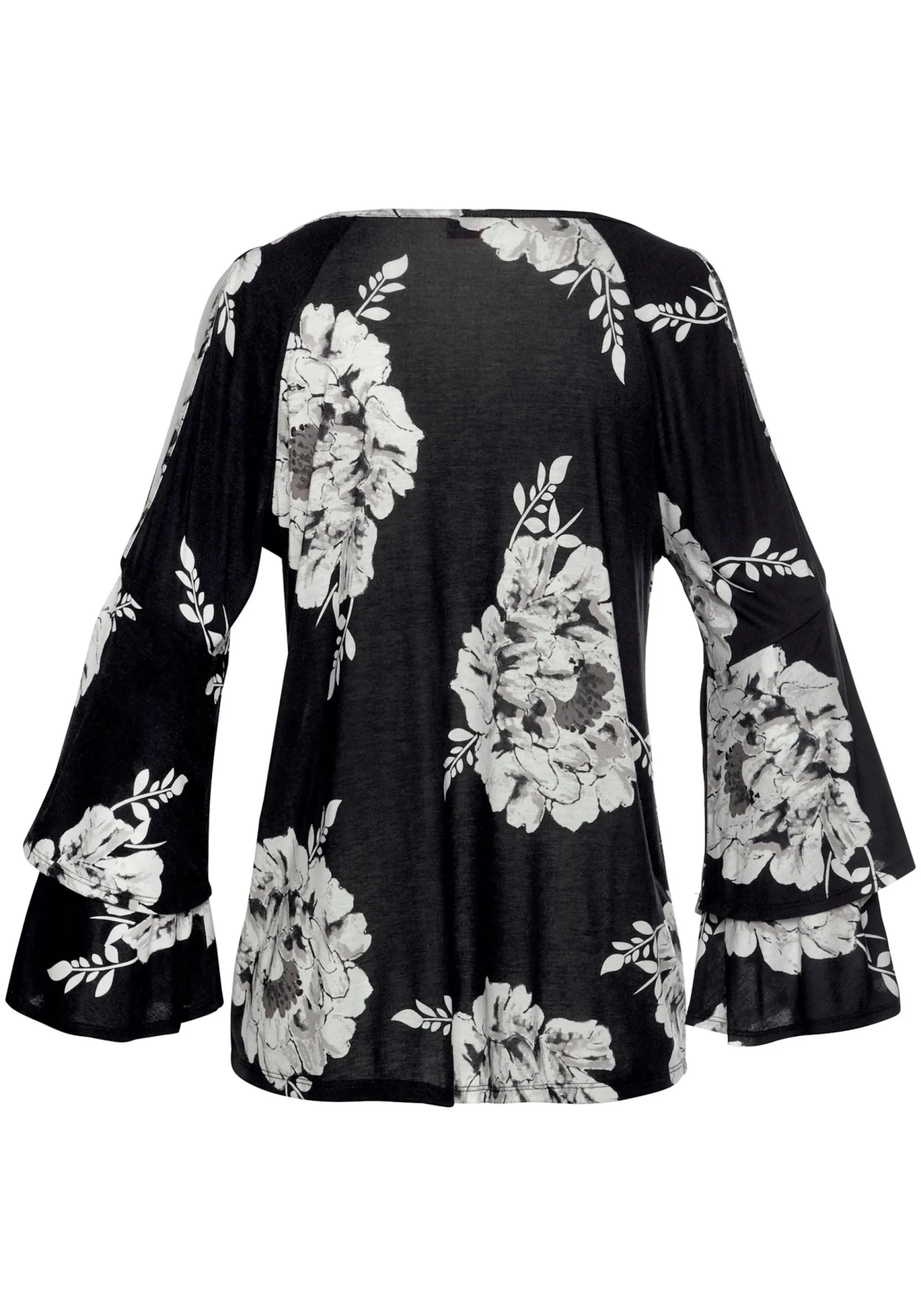 Strandmode|Shirts|LASCANA 3/4-Arm-Shirt schwarz-weiß-bedruckt