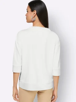Shirts| 3/4-Arm-Shirt ecru-schoko-bedruckt
