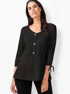 Shirts| 3/4-Arm-Shirt schwarz