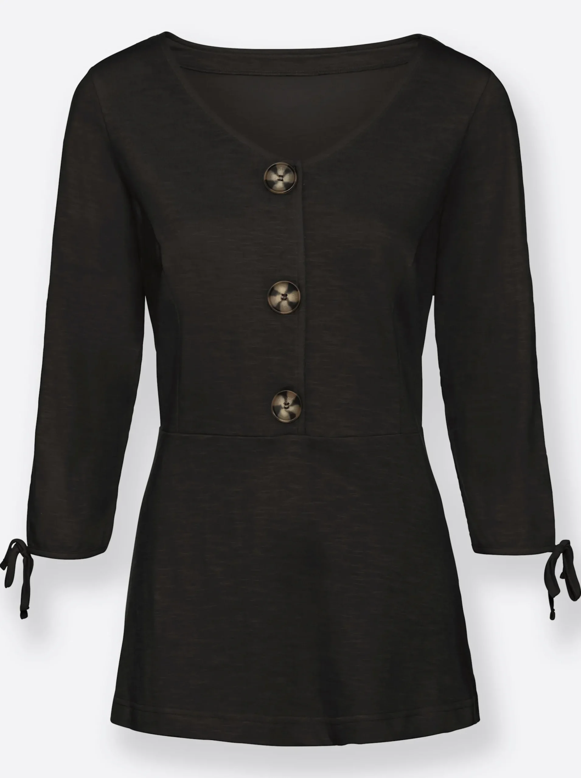 Shirts| 3/4-Arm-Shirt schwarz