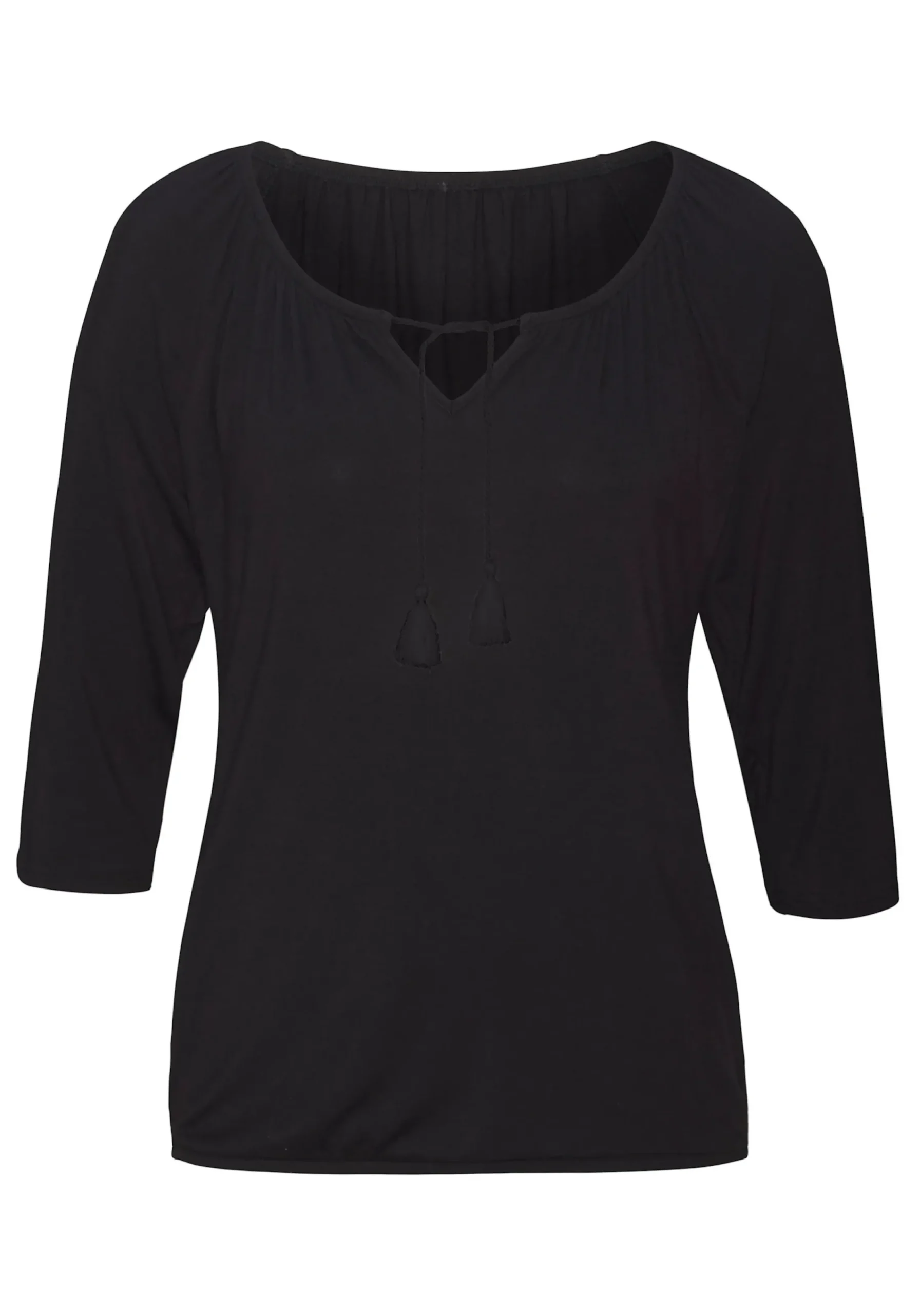 Strandmode|LASCANA 3/4-Arm-Shirt schwarzbedruckt,schwarzuni
