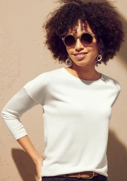 Strandmode|LASCANA 3/4-Arm-Shirt creme,schwarz