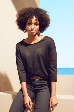Strandmode|LASCANA 3/4-Arm-Shirt creme,schwarz