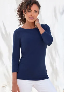 Strandmode|Shirts|LASCANA 3/4-Arm-Shirt hibiskus,navy