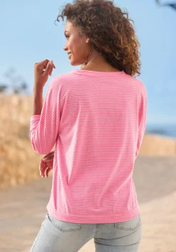 Strandmode|Elbsand 3/4-Arm-Shirt pink-orange