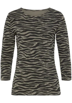Strandmode|Shirts|LASCANA 3/4-Arm-Shirt khaki-schwarz