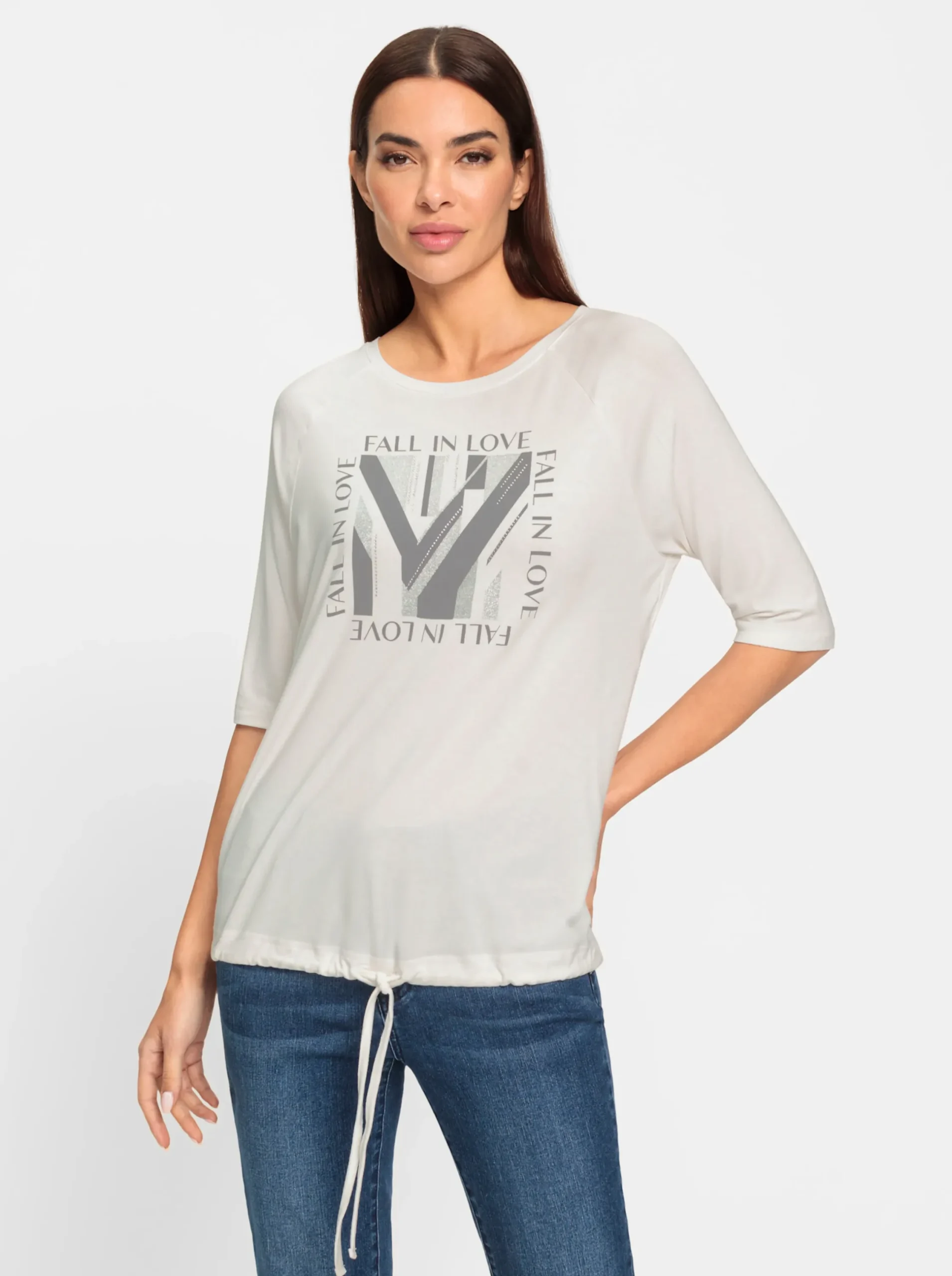 Shirts|heine 3/4-Arm-Shirt mit Foliendruck ecru
