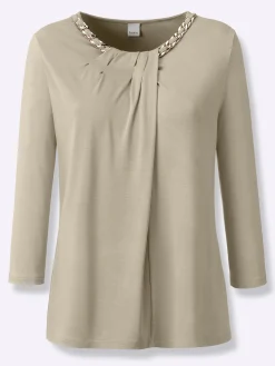 Shirts|heine 3/4-Arm-Shirt mit Kettenverzierung schlamm