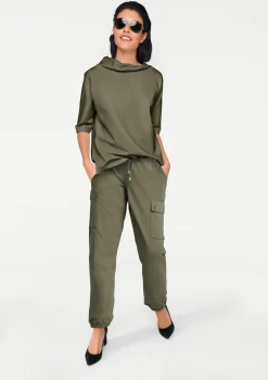 Strandmode|Shirts|heine 3/4-Arm-Shirt mit längerem Rücken khaki