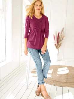 Shirts|heine 3/4-Arm-Shirt mit Raffungen fuchsia