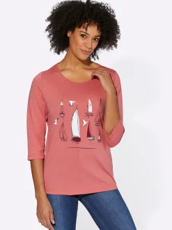 Shirts| 3/4-Arm-Shirt mit Segelboot-Motiv flamingo