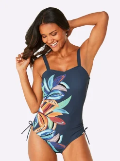 Badeanzüge|feel good Badeanzug dunkelblau-aqua