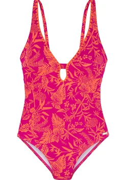 Badeanzüge|Venice Beach Badeanzug orange-pinkbedruckt