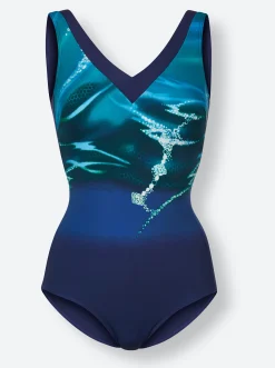 Badeanzüge|feel good Badeanzug royalblau-bedruckt