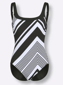 Badeanzüge|Sunmarin Badeanzug schwarz-weiß-gemustert
