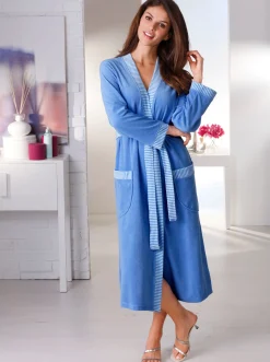 Nachtwäsche|Comtessa Bademantel blau