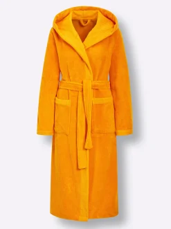 Nachtwäsche|Plantier Bademantel orange