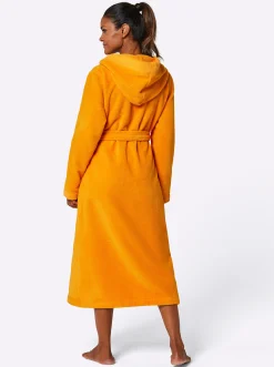 Nachtwäsche|Plantier Bademantel orange
