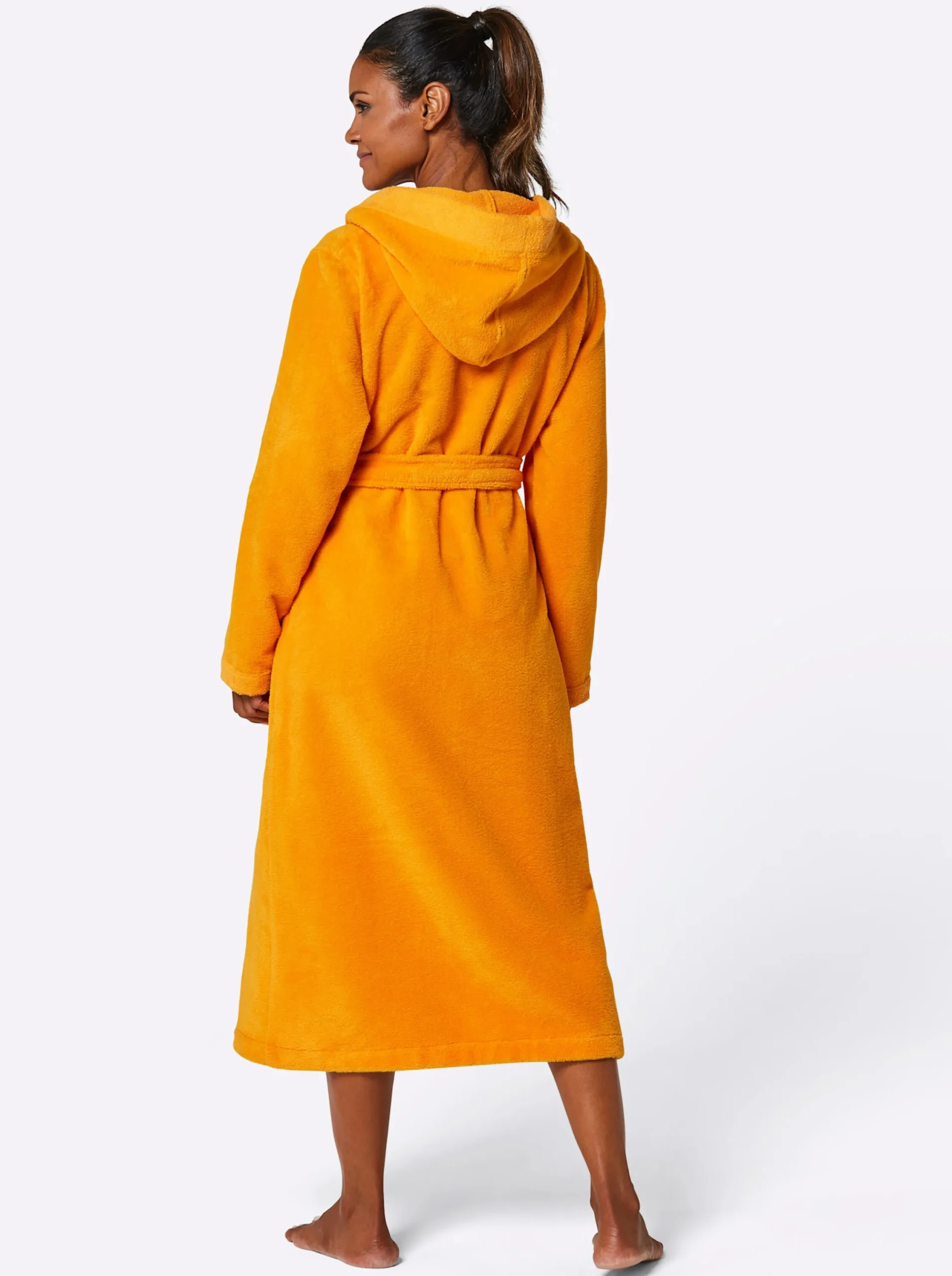 Nachtwäsche|Plantier Bademantel orange