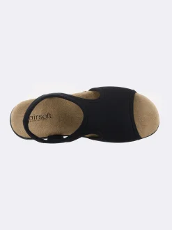 Sandalen & Sandaletten|airsoft modern+ Badesandale mit Gummizügen schwarz