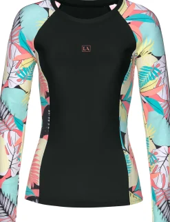 Strandmode|LASCANA ACTIVE Bade-Shirt schwarz-bedruckt