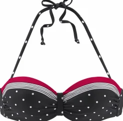 Bikinis|LASCANA Bandeau-Bikini-Top schwarz-rot
