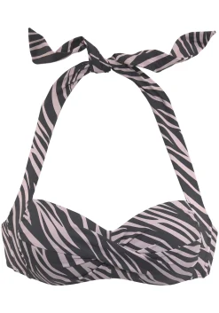 Bikinis|LASCANA Bandeau-Bikini-Top schwarz-bedruckt